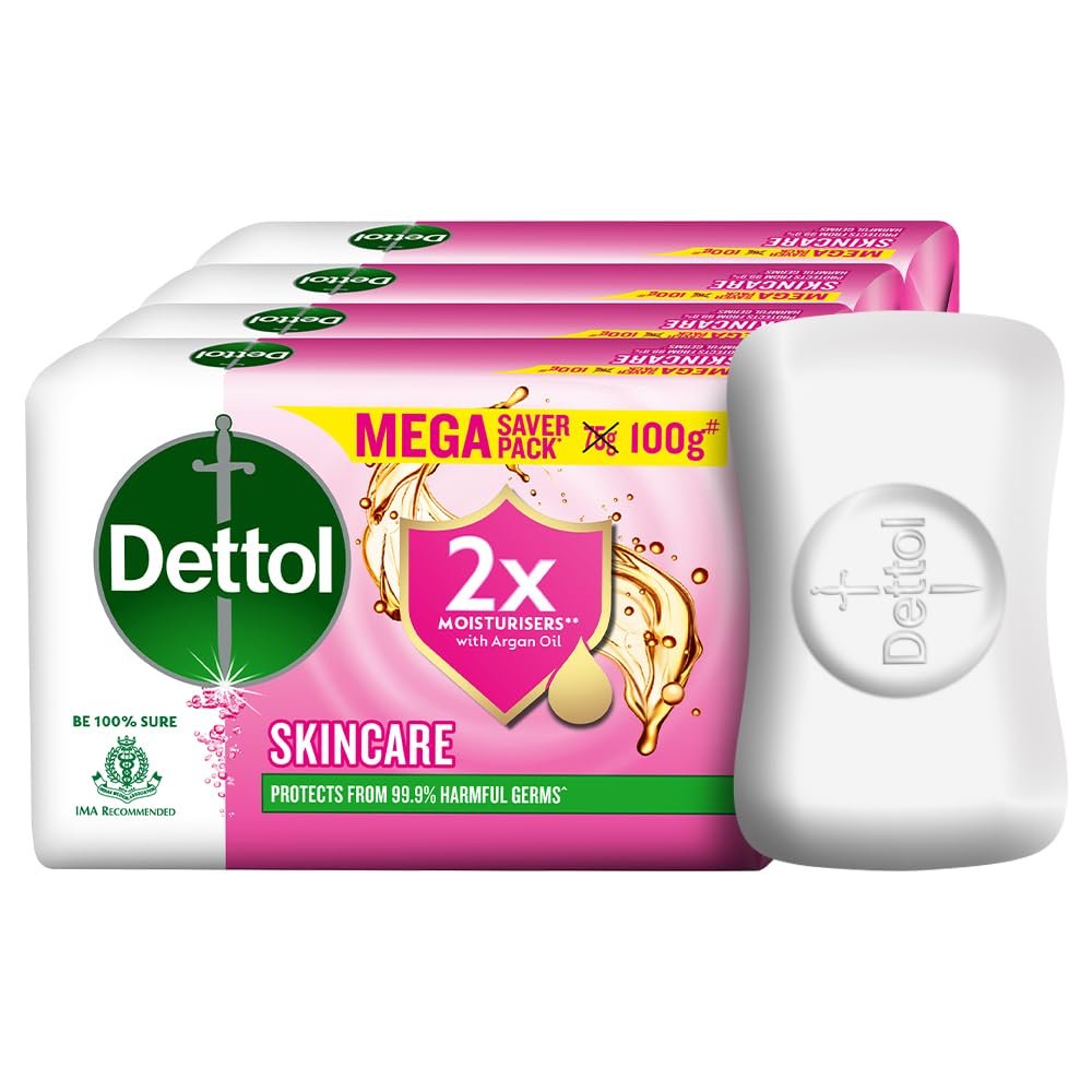Dettol Skincare Soap 100 Gm Pack of 4 (400 Gm)